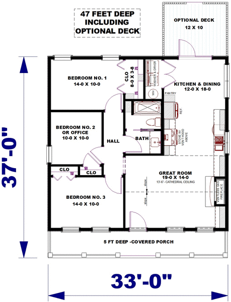 Floorplan for House Plan #436501