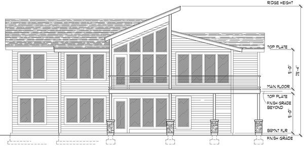 Rear Elevation for House Plan #800771