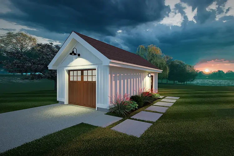 Exterior Night Front- House Plan #580416