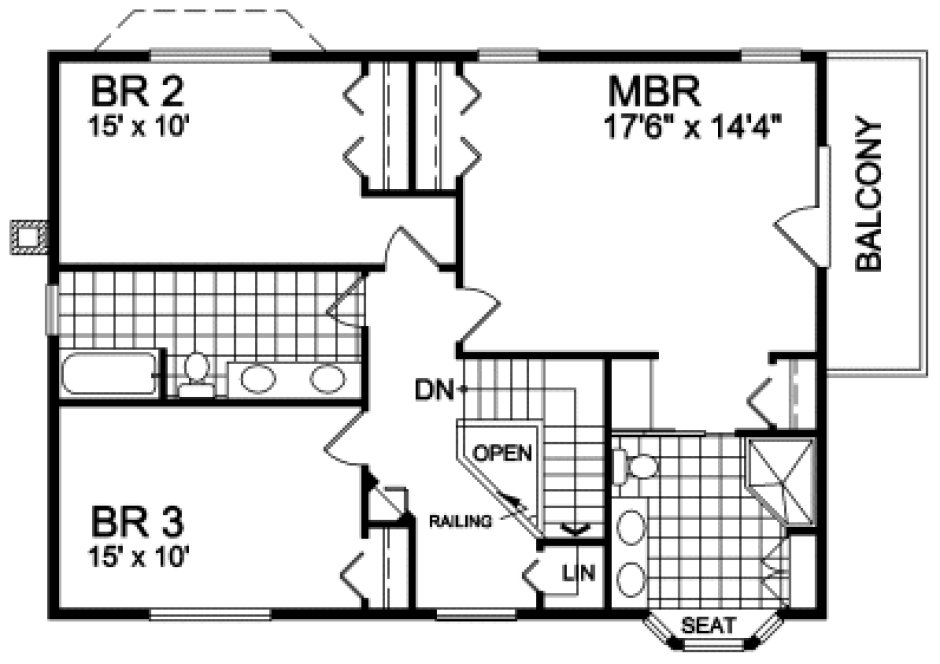 Second Floor Plan for House Plan #265122