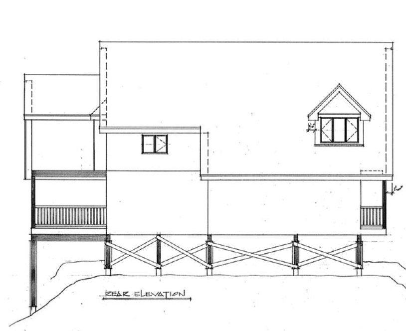 Rear Elevation for House Plan #262862