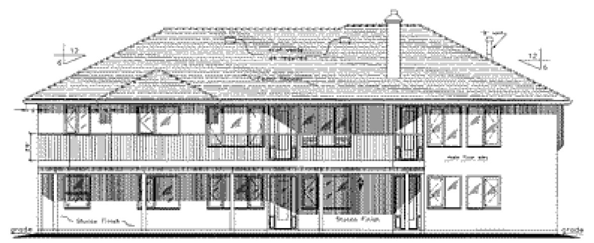 Rear Elevation for House Plan #132519