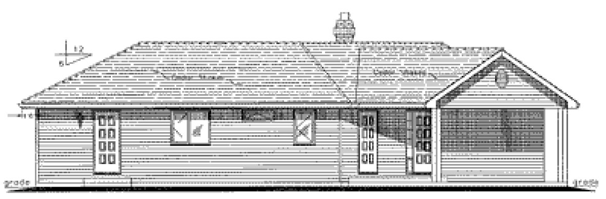 Rear Elevation for House Plan #133519