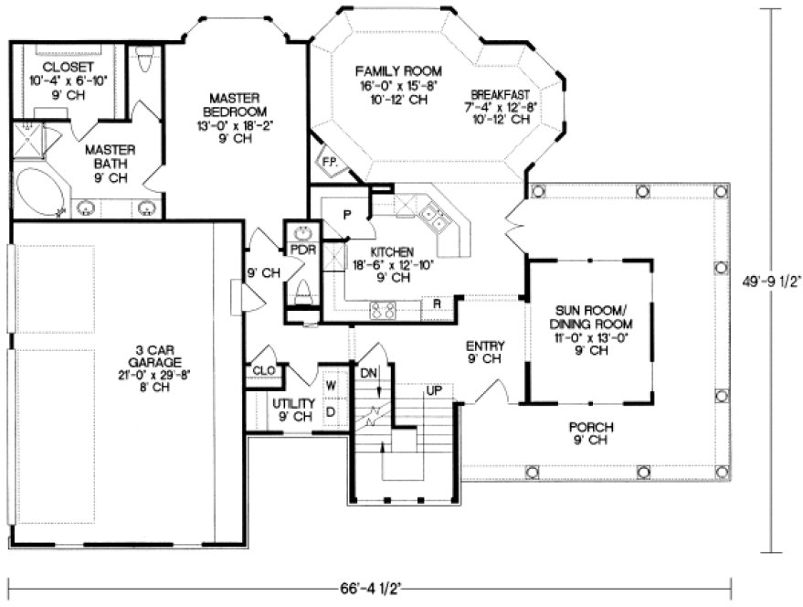 Main Floor Plan for House Plan #158819