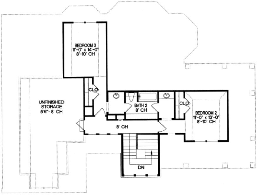 Second Floor Plan for House Plan #158819