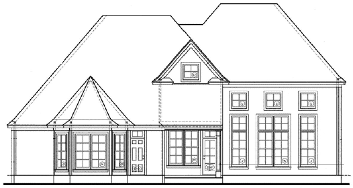 Rear Elevation for House Plan #156919