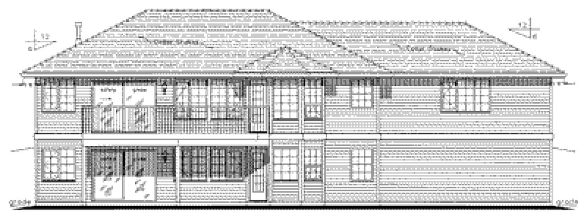 Rear Elevation for House Plan #136519