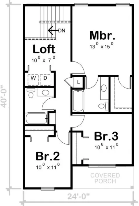 Second Floor Plan for House Plan #158151
