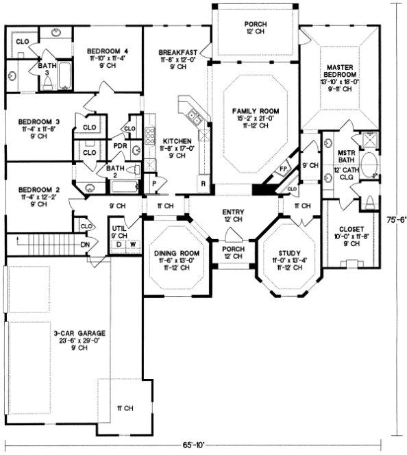Main Floor Plan for House Plan #150029