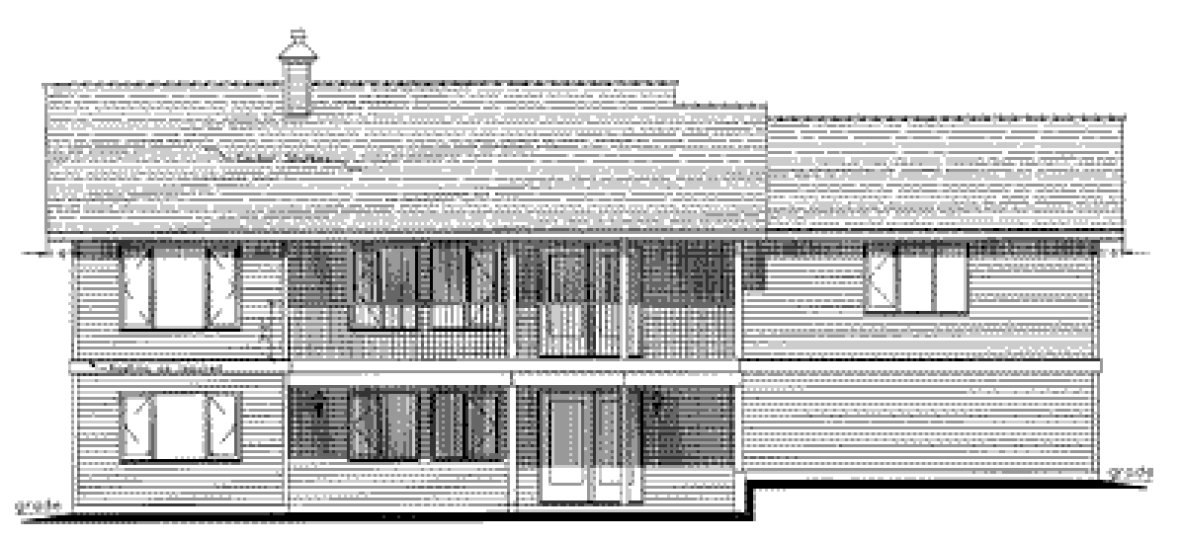 Rear Elevation for House Plan #139519