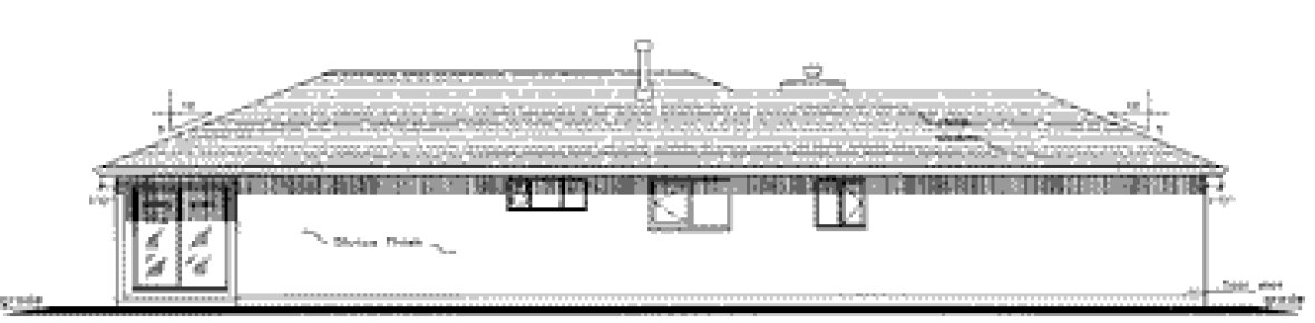 Rear Elevation for House Plan #130619