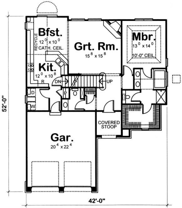 Main Floor Plan for House Plan #154229