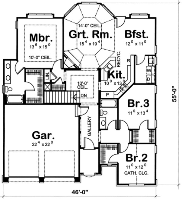 Main Floor Plan for House Plan #157229
