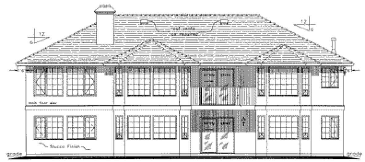 Rear Elevation for House Plan #133619