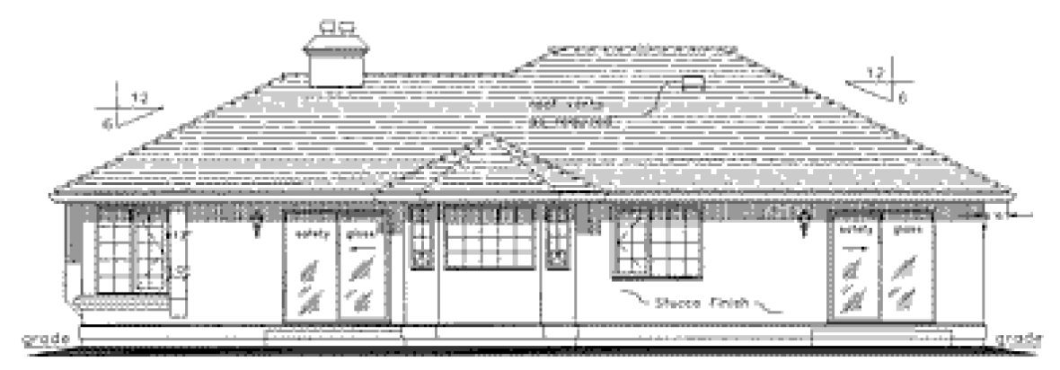 Rear Elevation for House Plan #135619