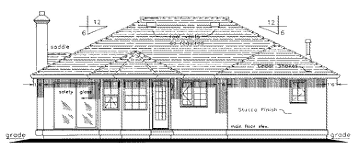 Rear Elevation for House Plan #135719
