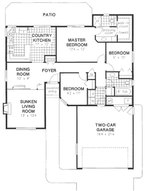 Main Floor Plan for House Plan #136719