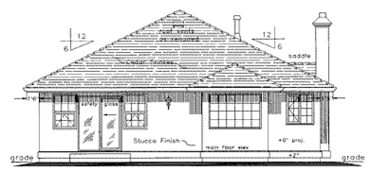 Rear Elevation for House Plan #137719