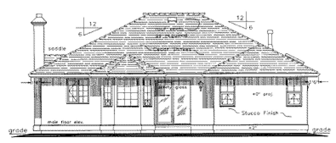 Rear Elevation for House Plan #138719