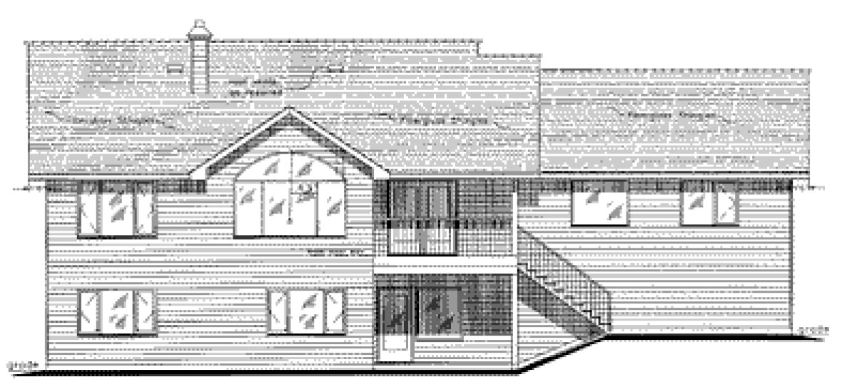 Rear Elevation for House Plan #132029