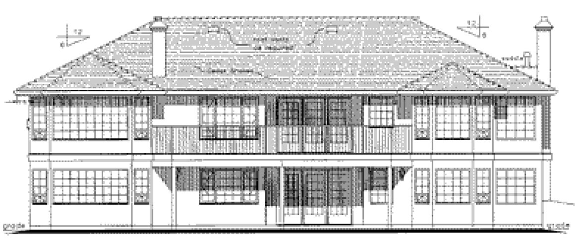 Rear Elevation for House Plan #134029