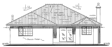 Rear Elevation for House Plan #137029