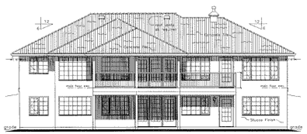 Rear Elevation for House Plan #135129