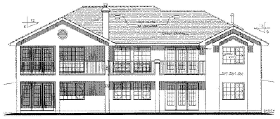 Rear Elevation for House Plan #137229