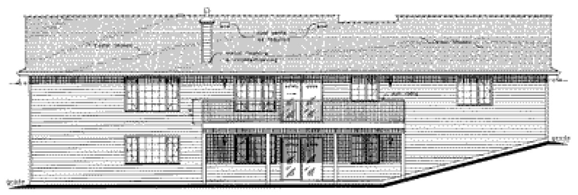 Rear Elevation for House Plan #135329
