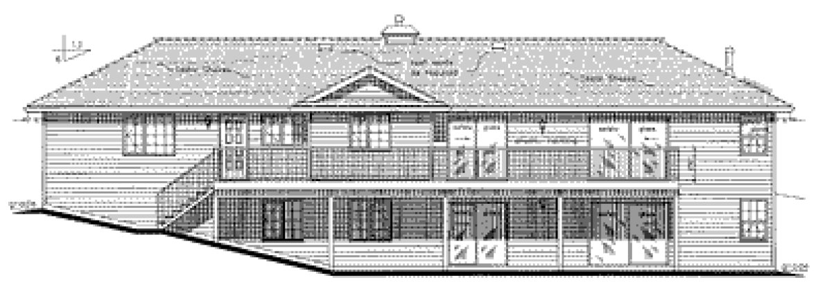 Rear Elevation for House Plan #139329