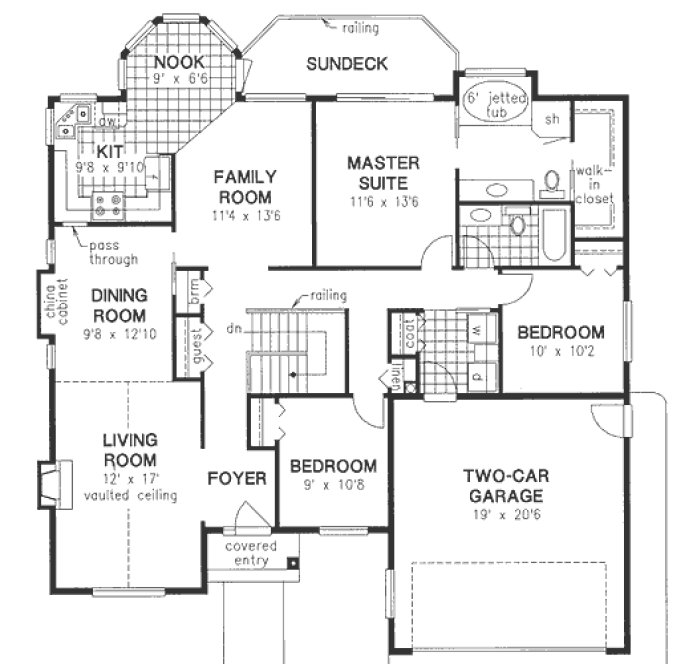 Main Floor Plan for House Plan #135529