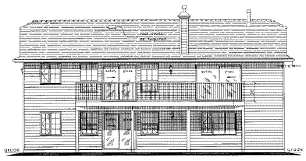 Rear Elevation for House Plan #134629