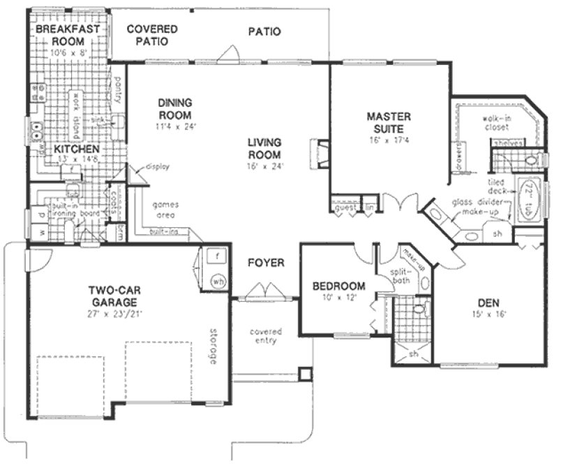 Main Floor Plan for House Plan #130729