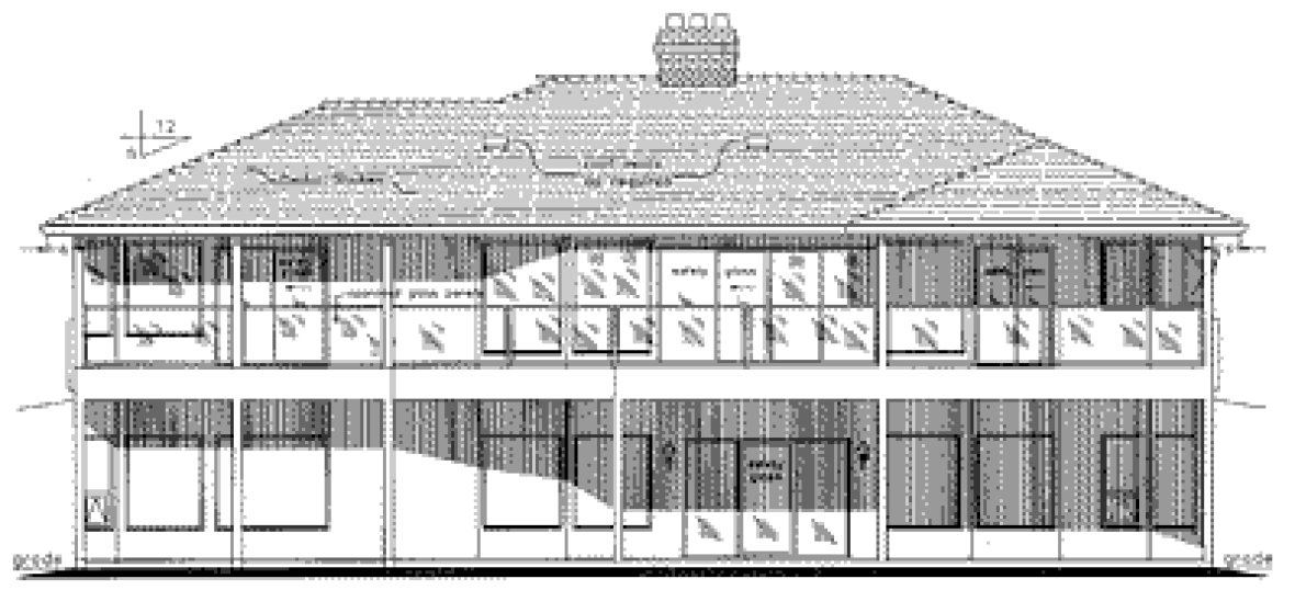 Rear Elevation for House Plan #134139