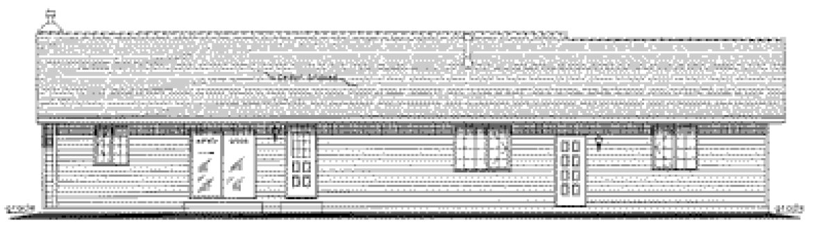 Rear Elevation for House Plan #131239