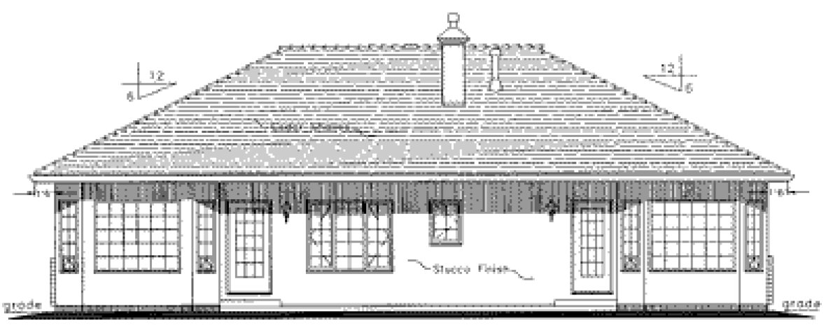 Rear Elevation for House Plan #132239