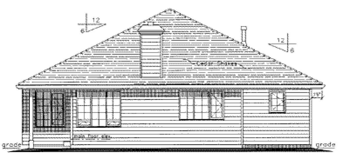 Rear Elevation for House Plan #135239
