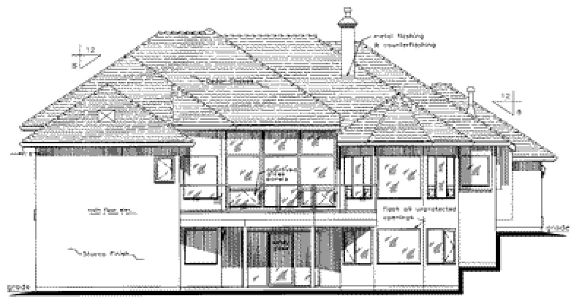 Rear Elevation for House Plan #137239