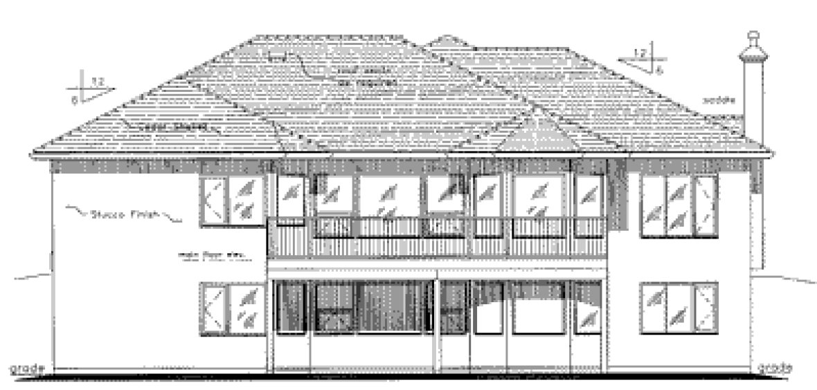 Rear Elevation for House Plan #138339