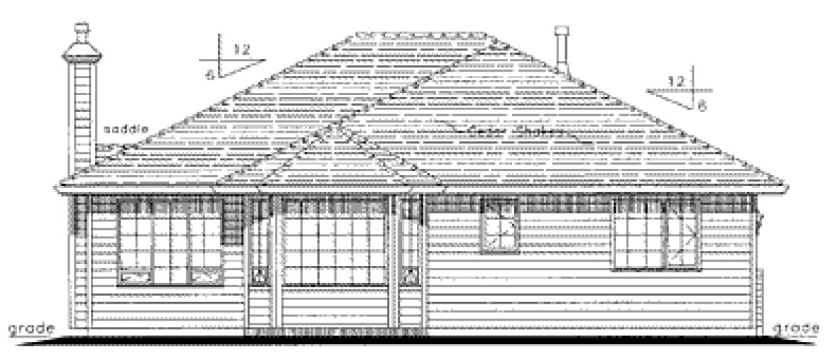 Rear Elevation for House Plan #134439