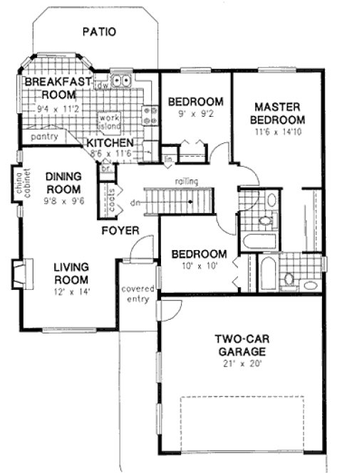 Main Floor Plan for House Plan #135439