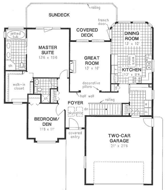 Main Floor Plan for House Plan #130049