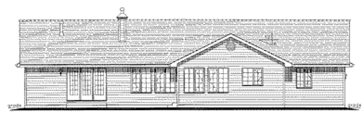 Rear Elevation for House Plan #132049