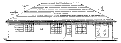 Rear Elevation for House Plan #137349