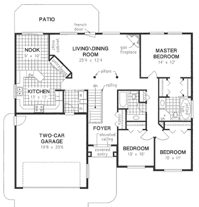 Main Floor Plan for House Plan #137349