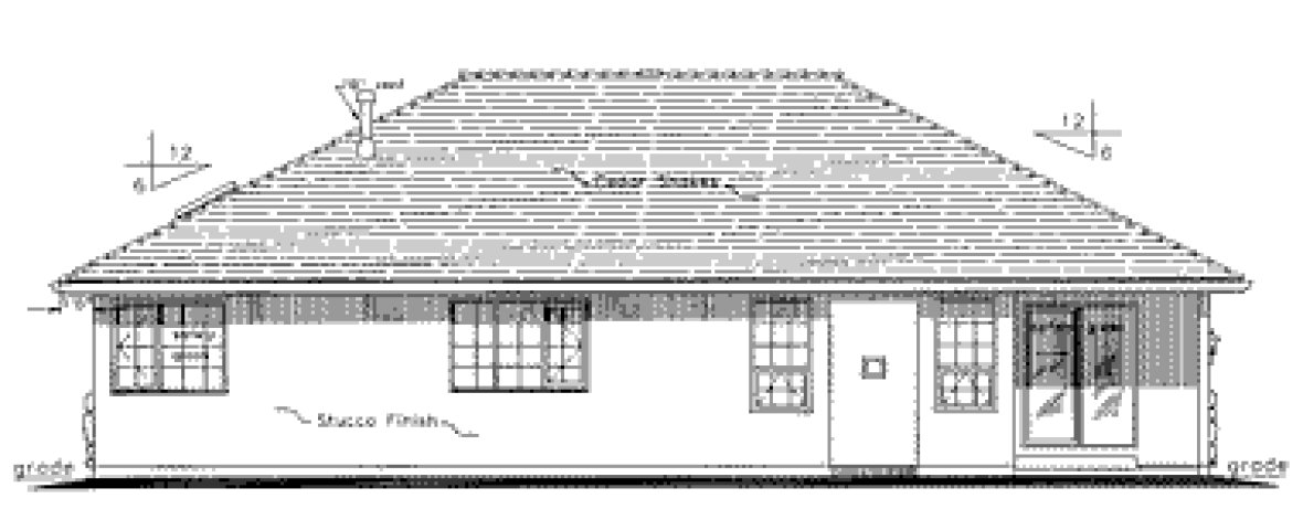 Rear Elevation for House Plan #138349
