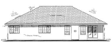 Rear Elevation for House Plan #138349