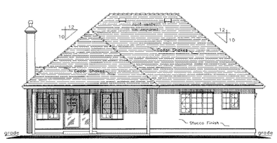 Rear Elevation for House Plan #139349