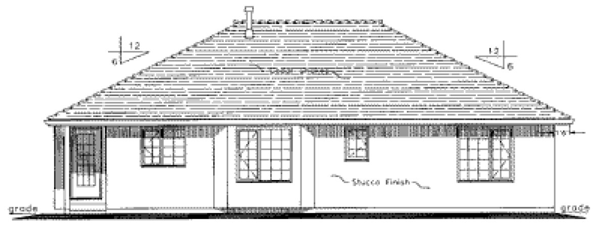Rear Elevation for House Plan #139449
