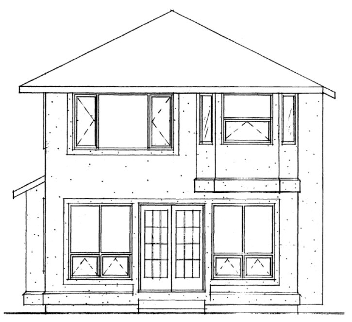 Rear Elevation for House Plan #101730